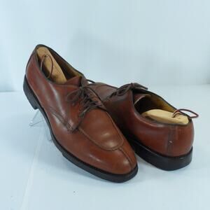 Men's Allen Edmonds Dellwood Brown Leather Split Toe Oxford Shoes Size 12 D